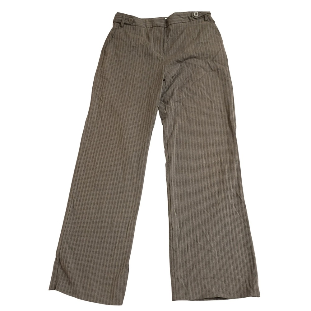 Van Heusen Studio Dress Pants Womens 8R Gray Pinstripe Stretch Straight Leg Work